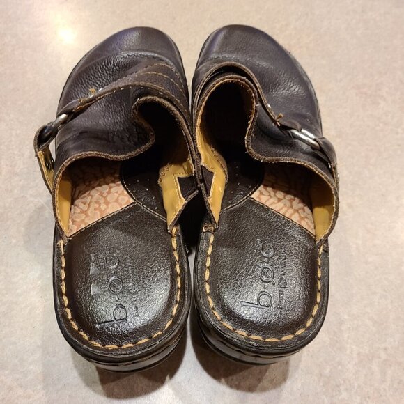 BOC Born Concept C31606 Brown Leather Slip On Clog Shoe Women Size US 10 EU 42 - Picture 3 of 11